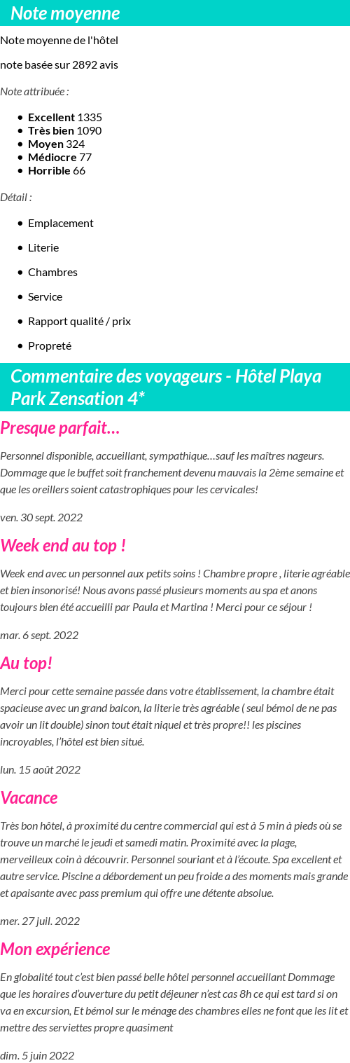 Avis clients