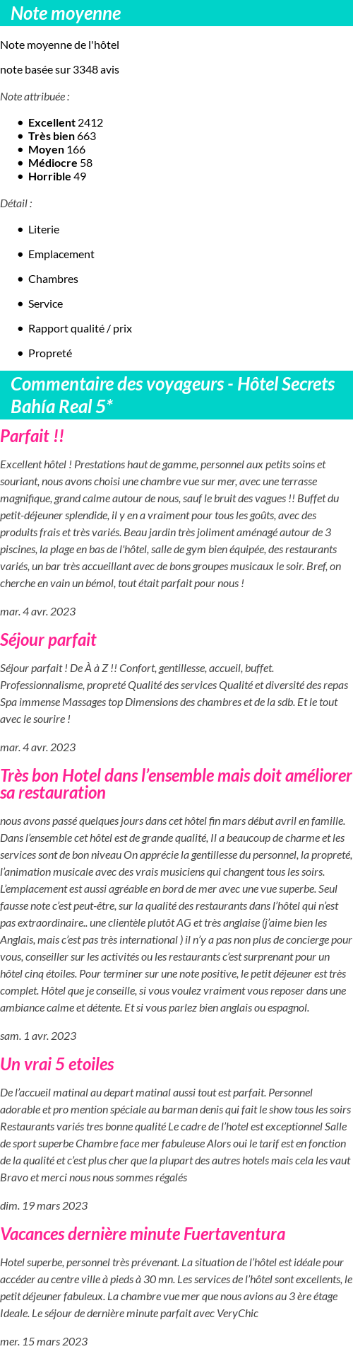 Avis clients