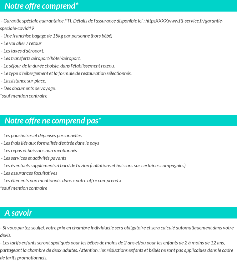 Conditions tarifaires