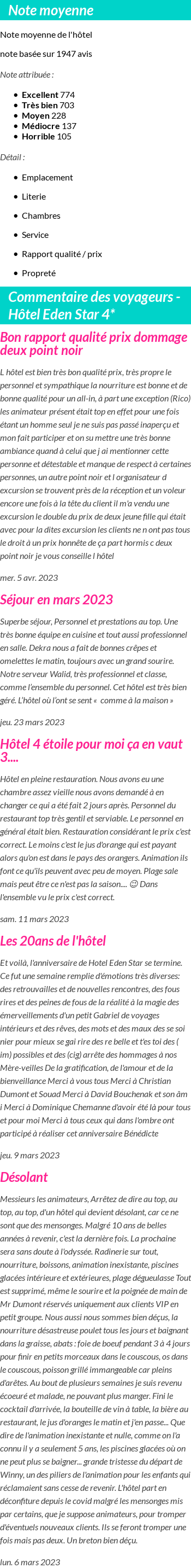 Avis clients