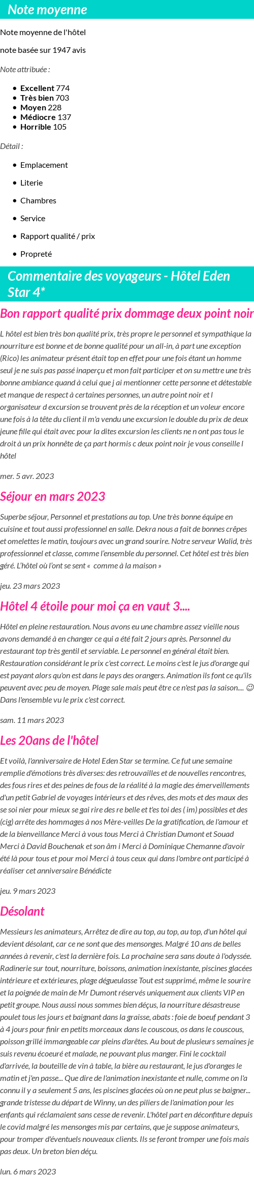 Avis clients