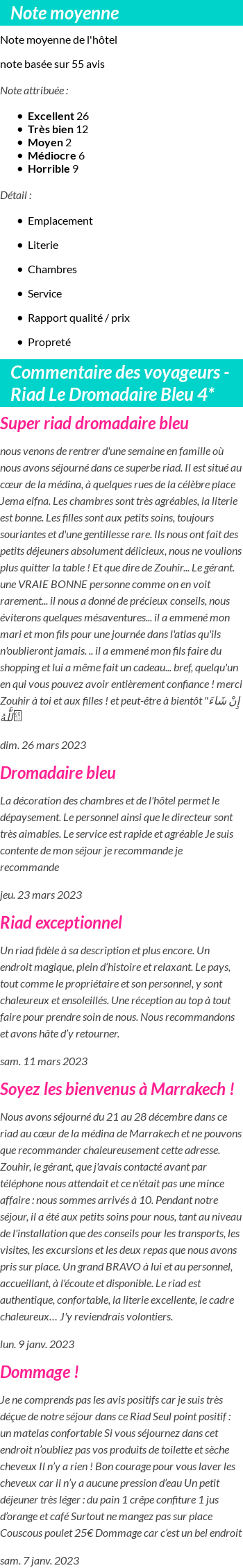 Avis clients