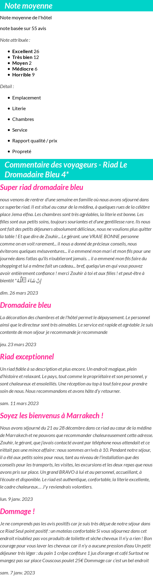 Avis clients