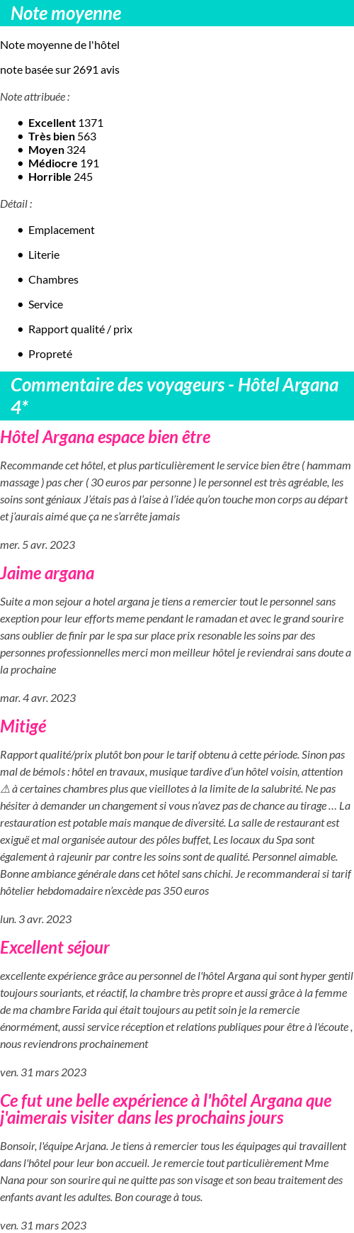Avis clients