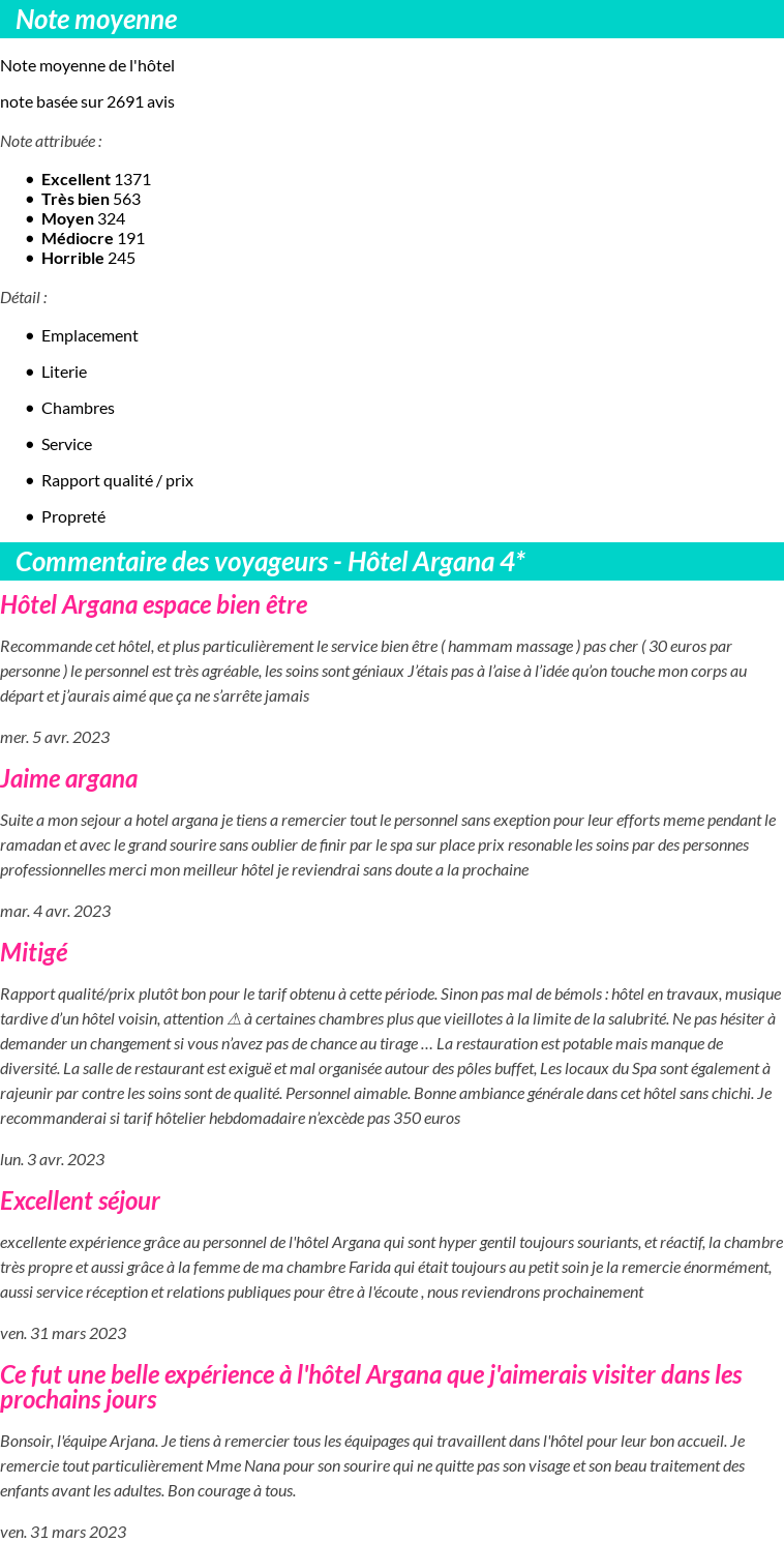Avis clients