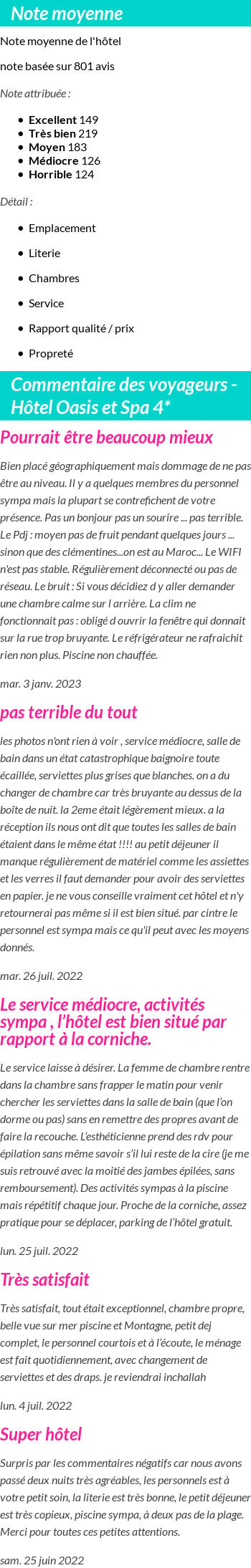 Avis clients