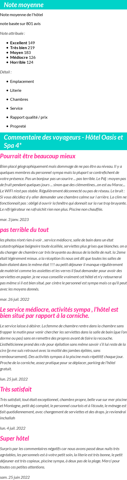 Avis clients