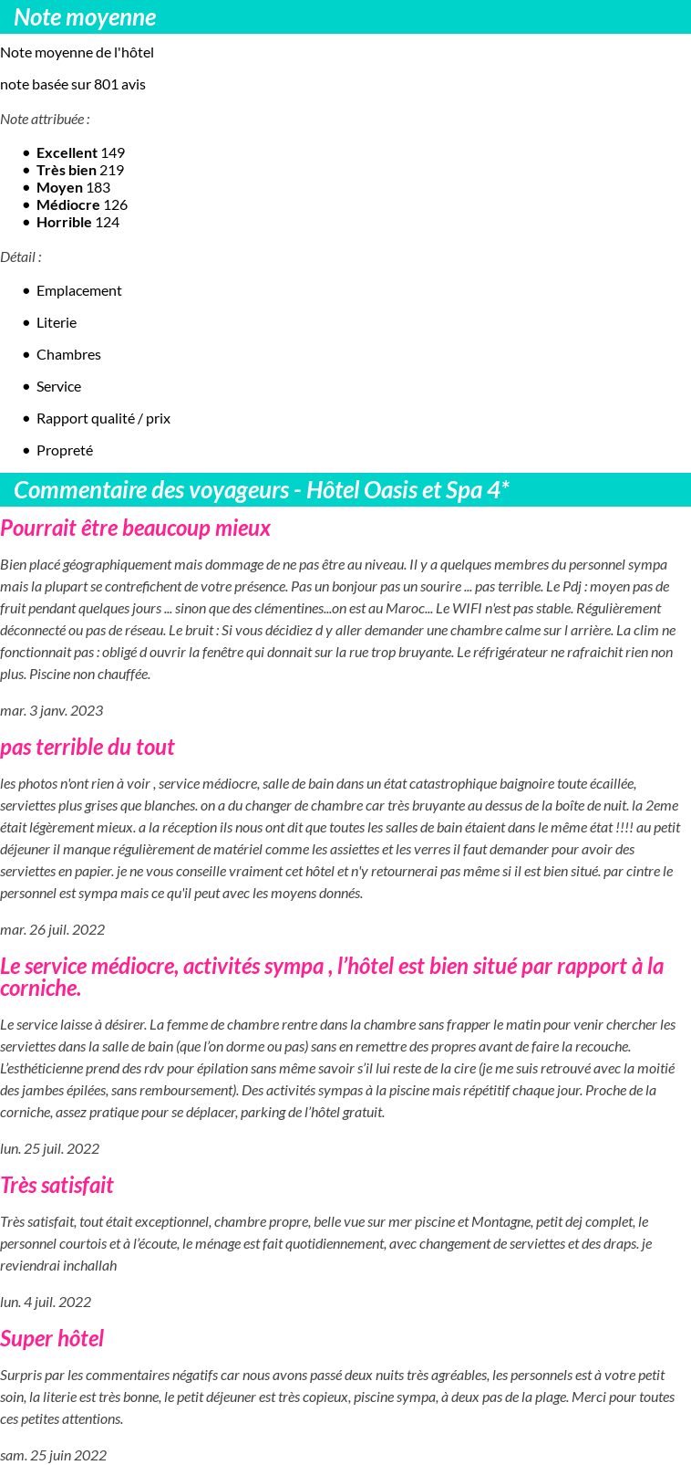 Avis clients