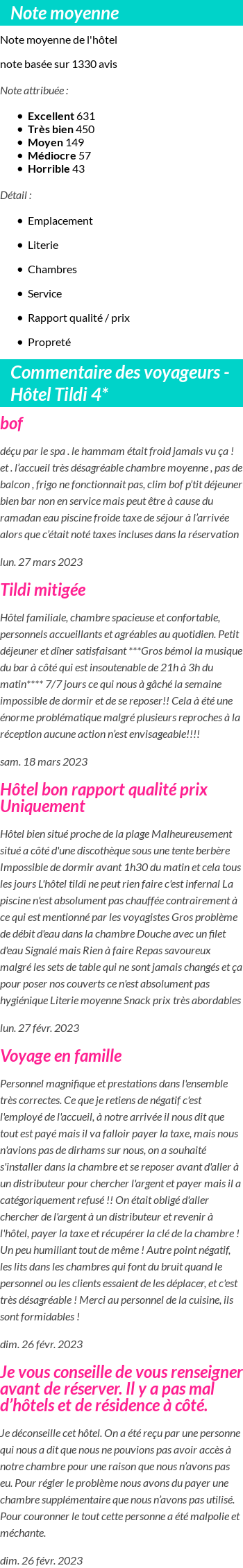 Avis clients