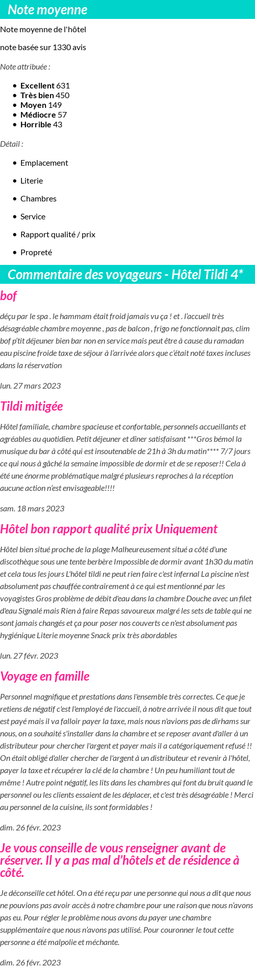 Avis clients