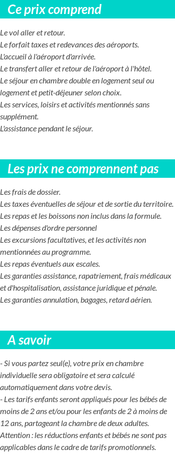 Conditions tarifaires