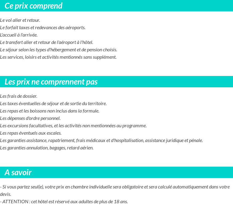Conditions tarifaires