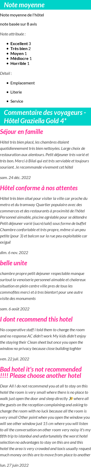 Avis clients