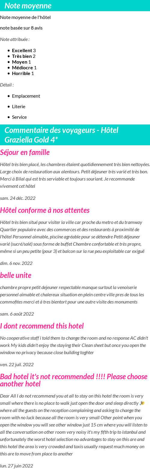 Avis clients