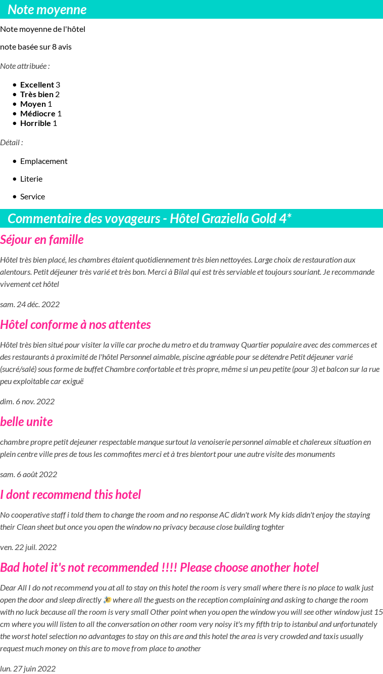 Avis clients