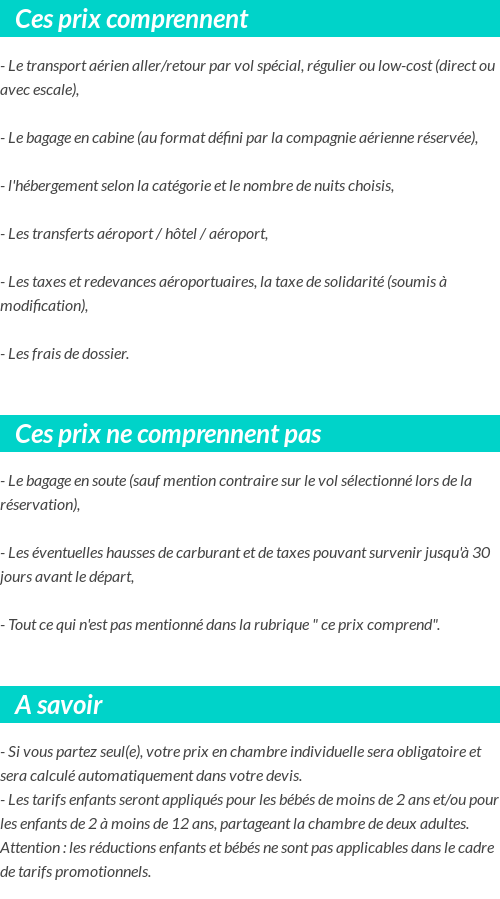 Conditions tarifaires