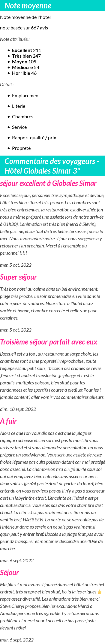 Avis clients