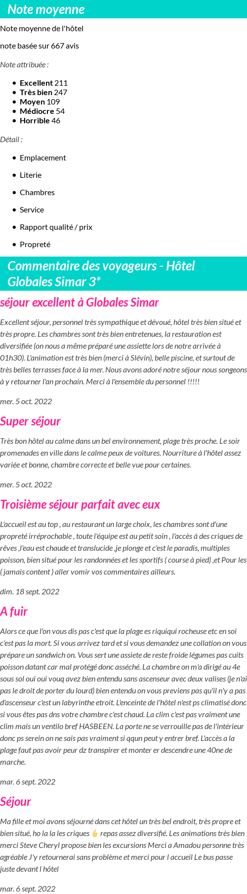 Avis clients