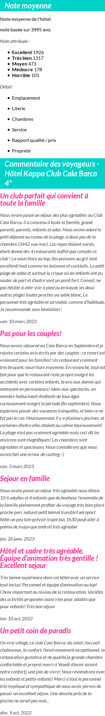 Avis clients