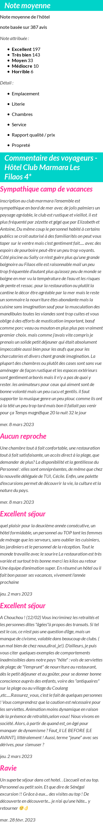 Avis clients