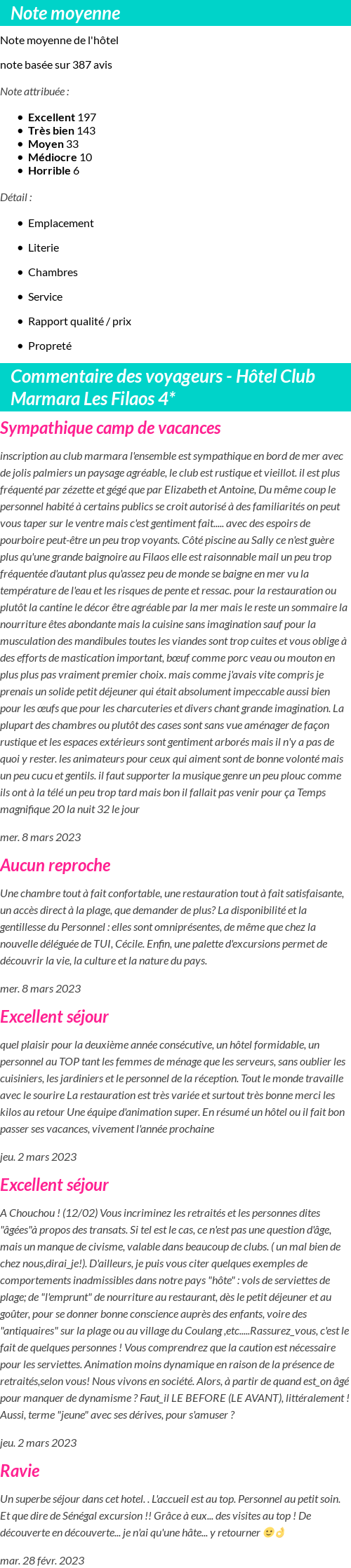 Avis clients