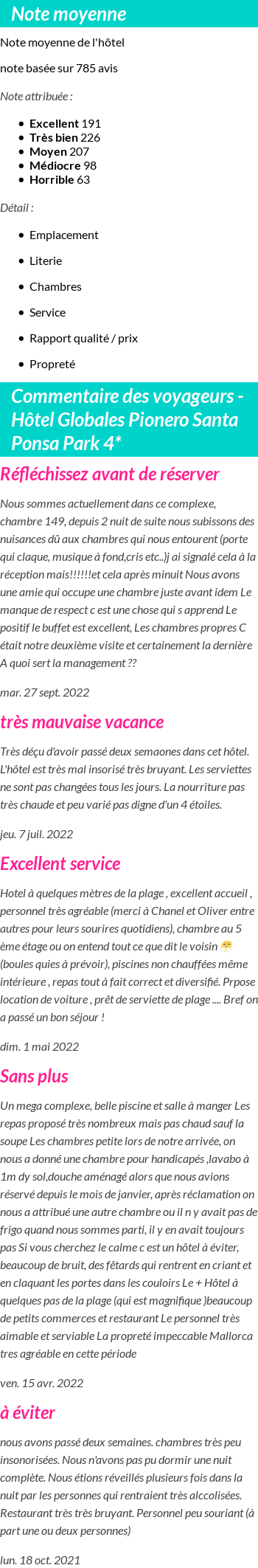 Avis clients