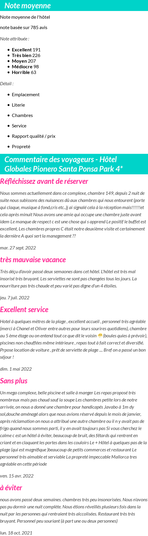 Avis clients