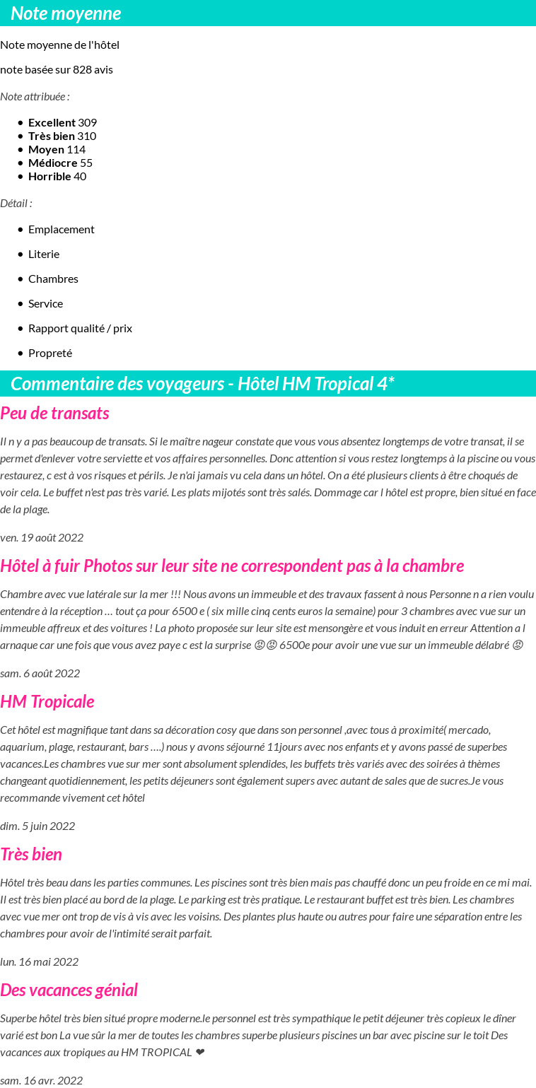 Avis clients