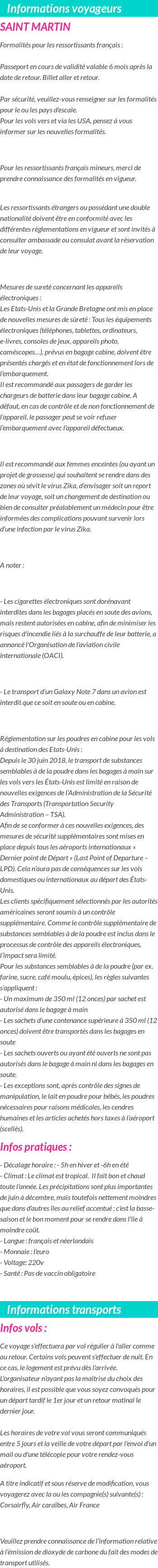 Formalités et infos voyageurs