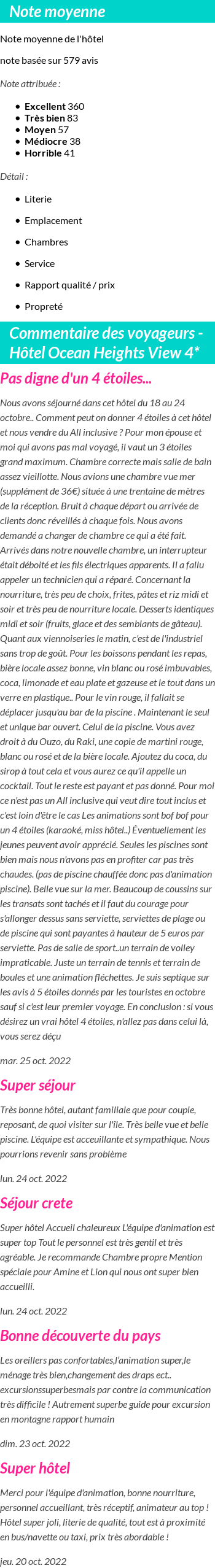 Avis clients