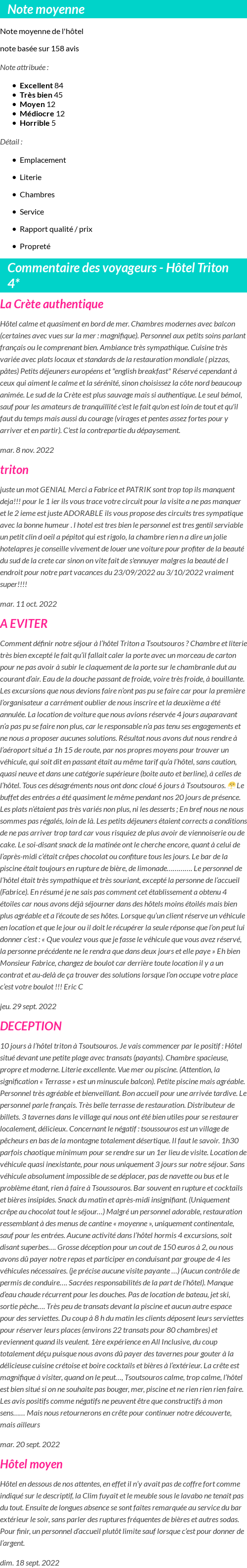 Avis clients