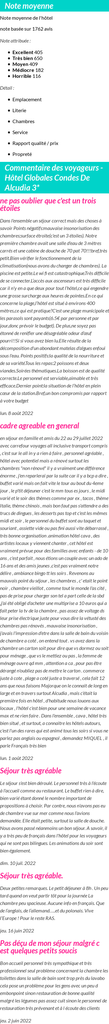 Avis clients