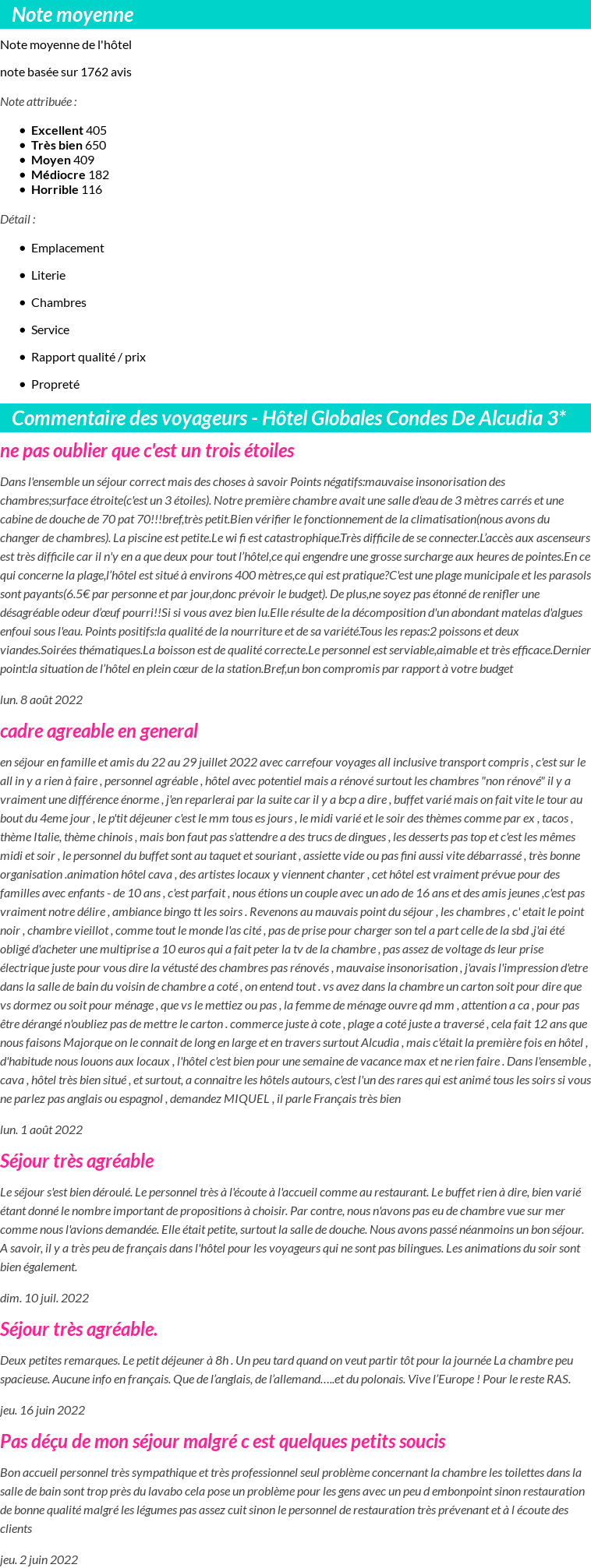 Avis clients