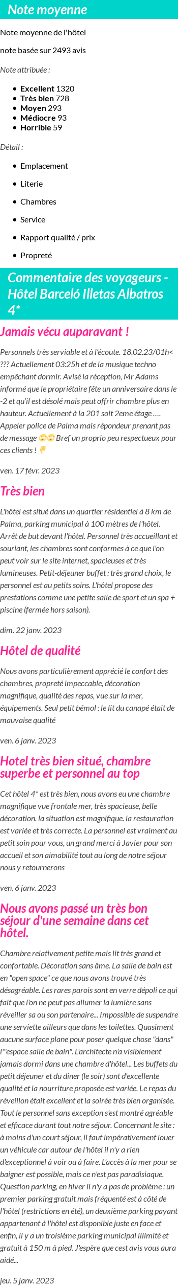 Avis clients