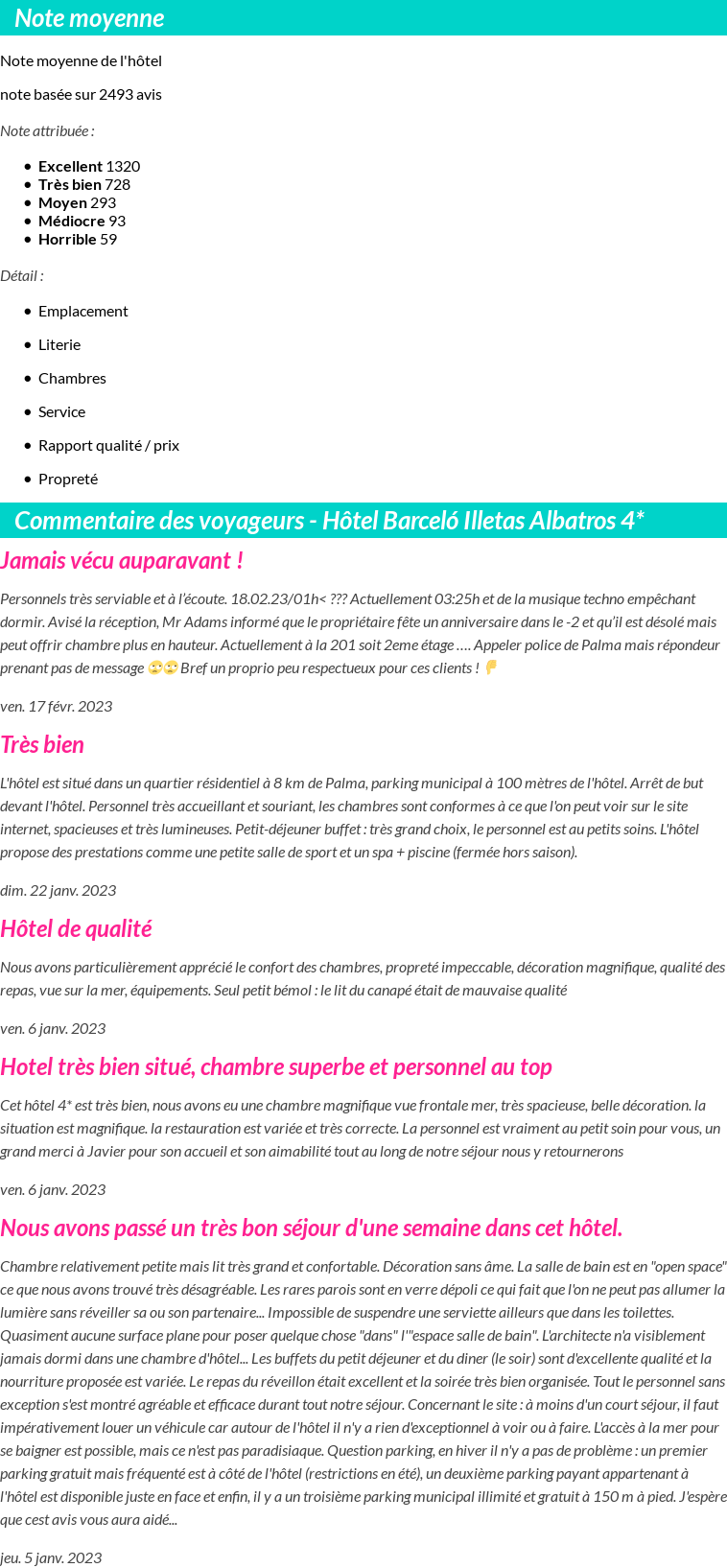 Avis clients