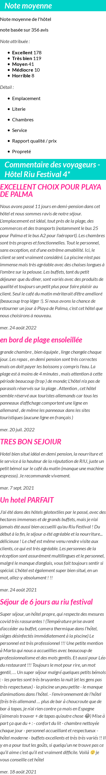 Avis clients
