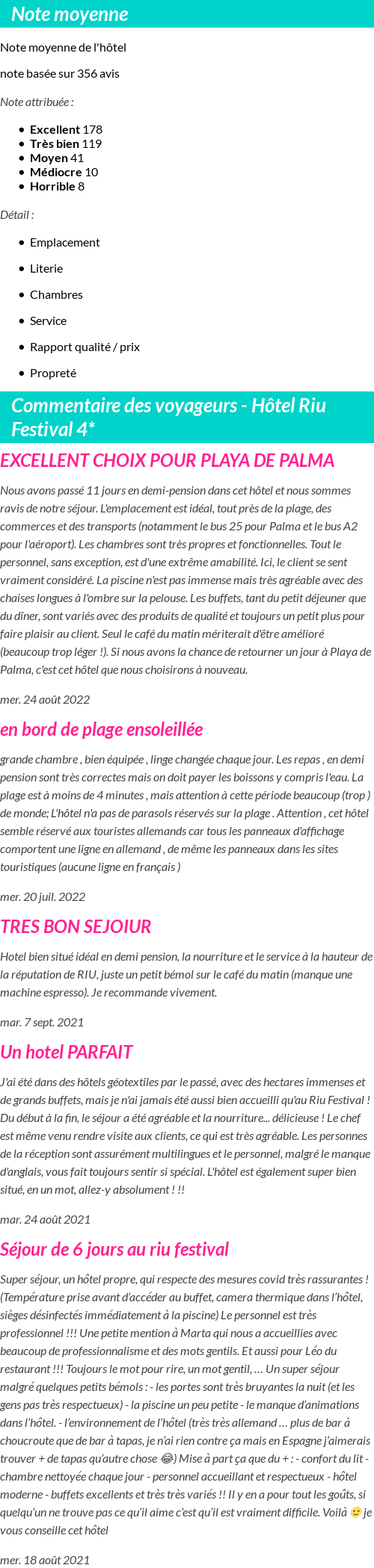 Avis clients