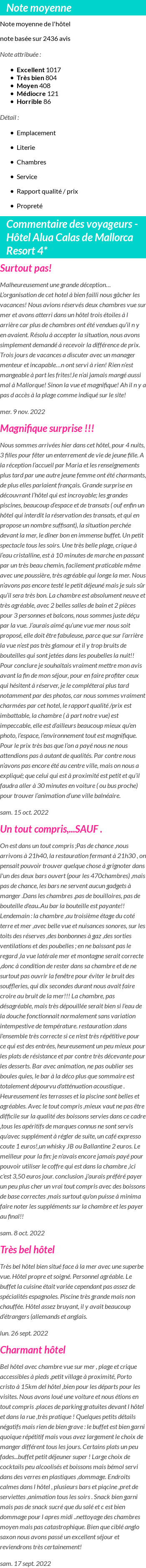 Avis clients