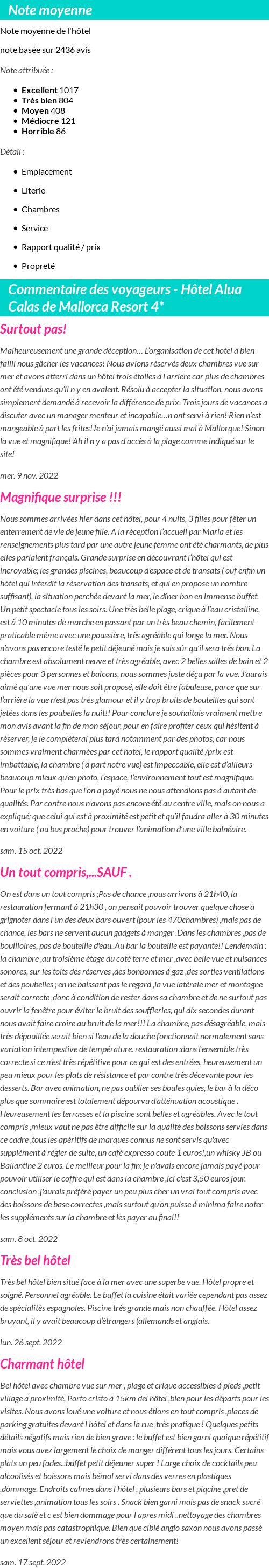 Avis clients