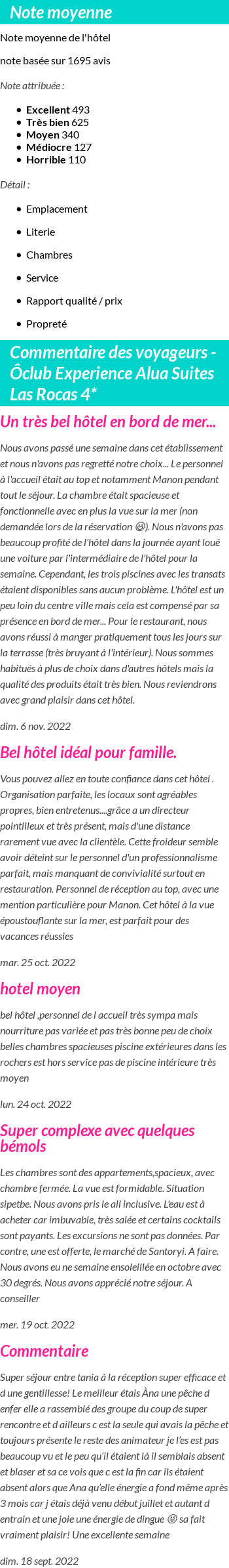 Avis clients