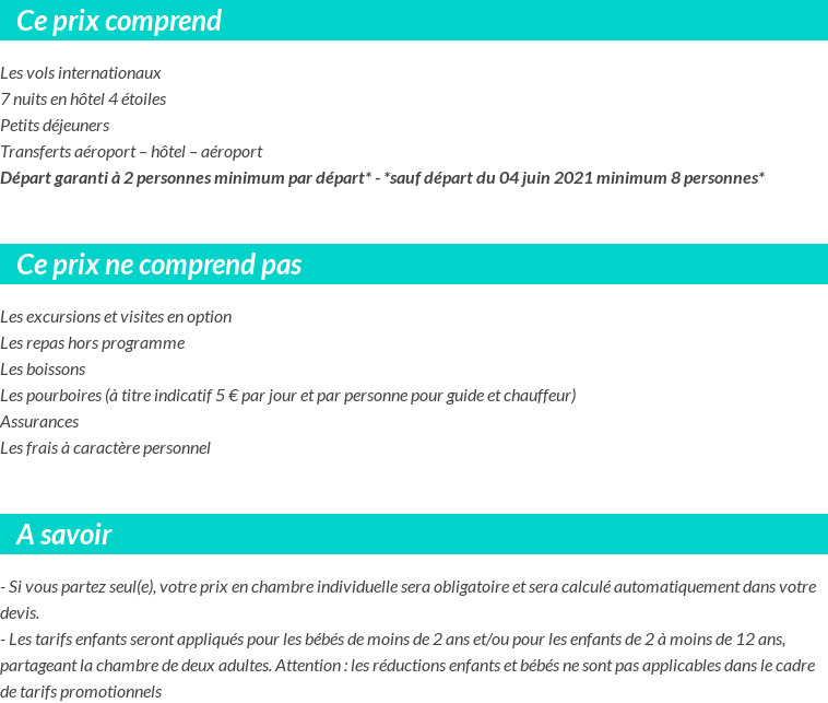 Conditions tarifaires