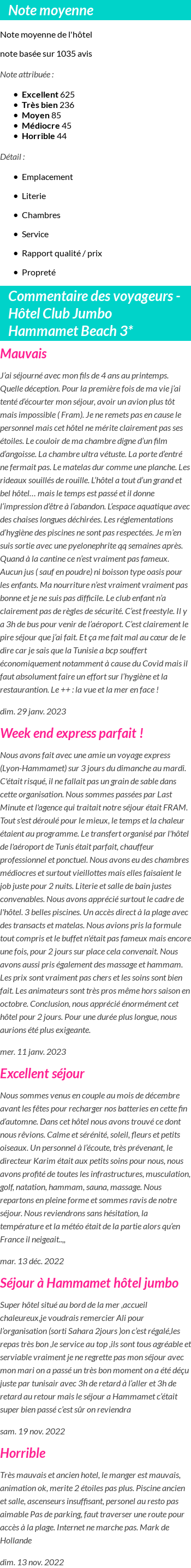 Avis clients