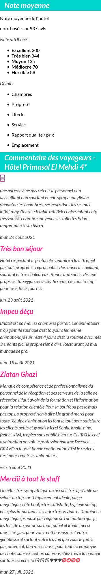 Avis clients