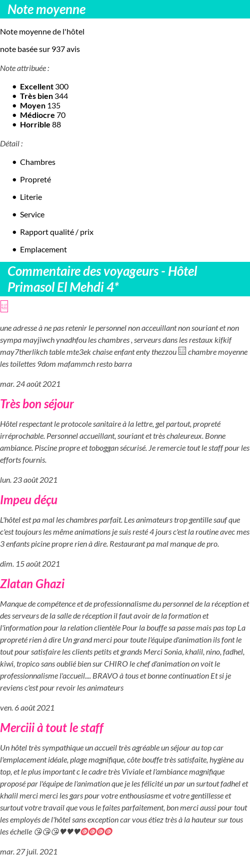 Avis clients