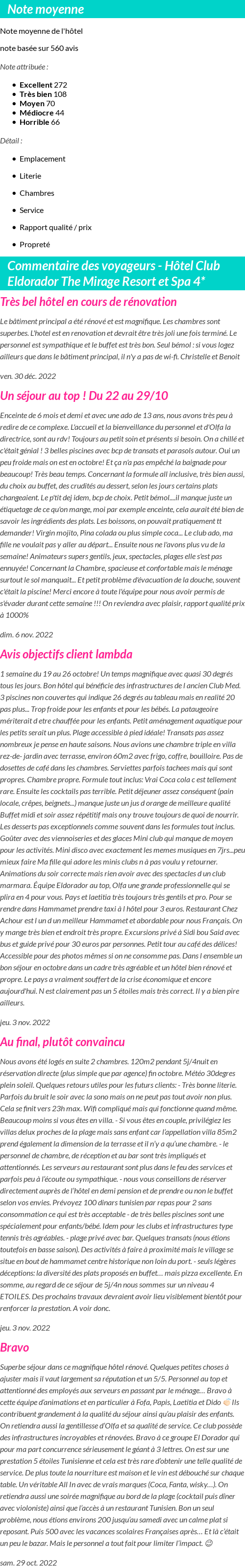 Avis clients