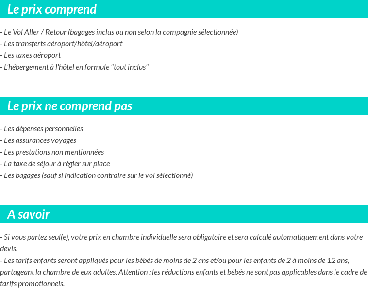Conditions tarifaires