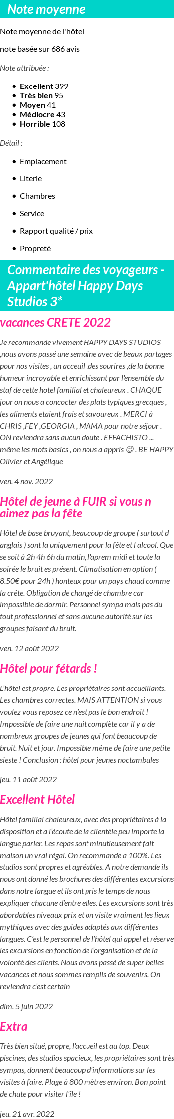Avis clients