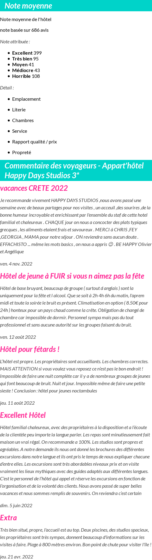 Avis clients