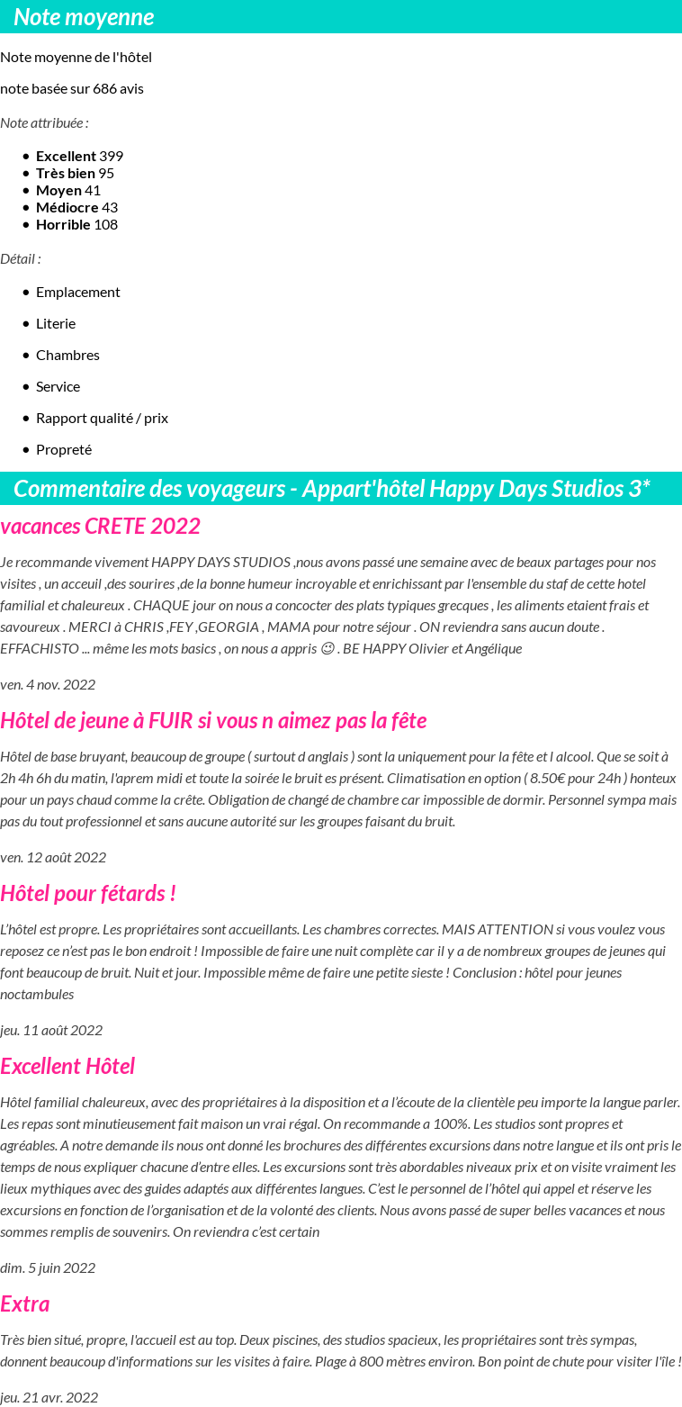 Avis clients