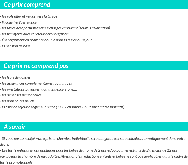 Conditions tarifaires